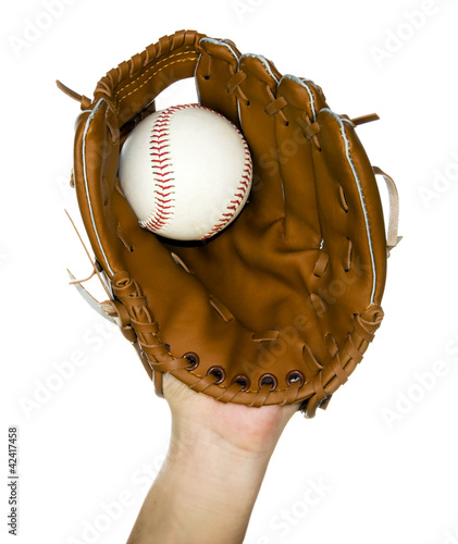 baseball caught in glove