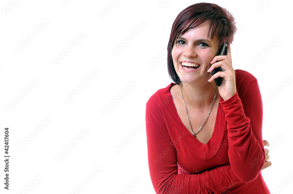 Frau beim telefonieren Frau beim telefonieren