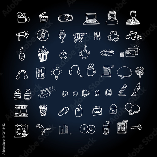 Web icon set doodle