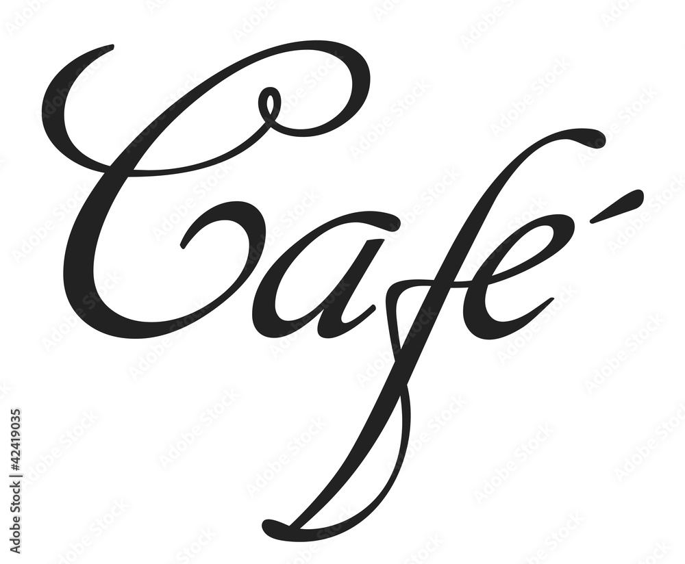 Kalligrafie Schriftzug Café Adobe Stock