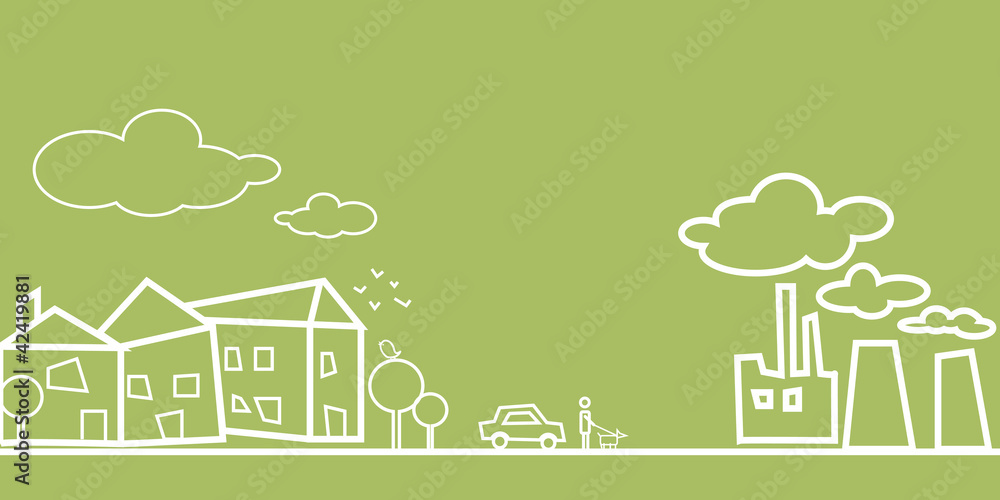 Naklejka premium drawing city