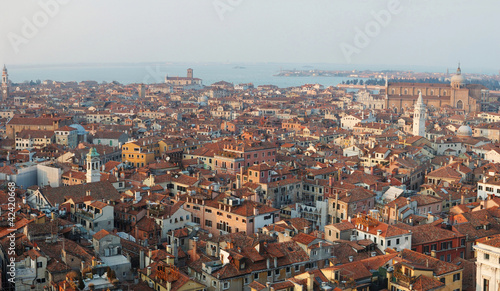 Panorama of old Venice,Italy, view from the bell tower