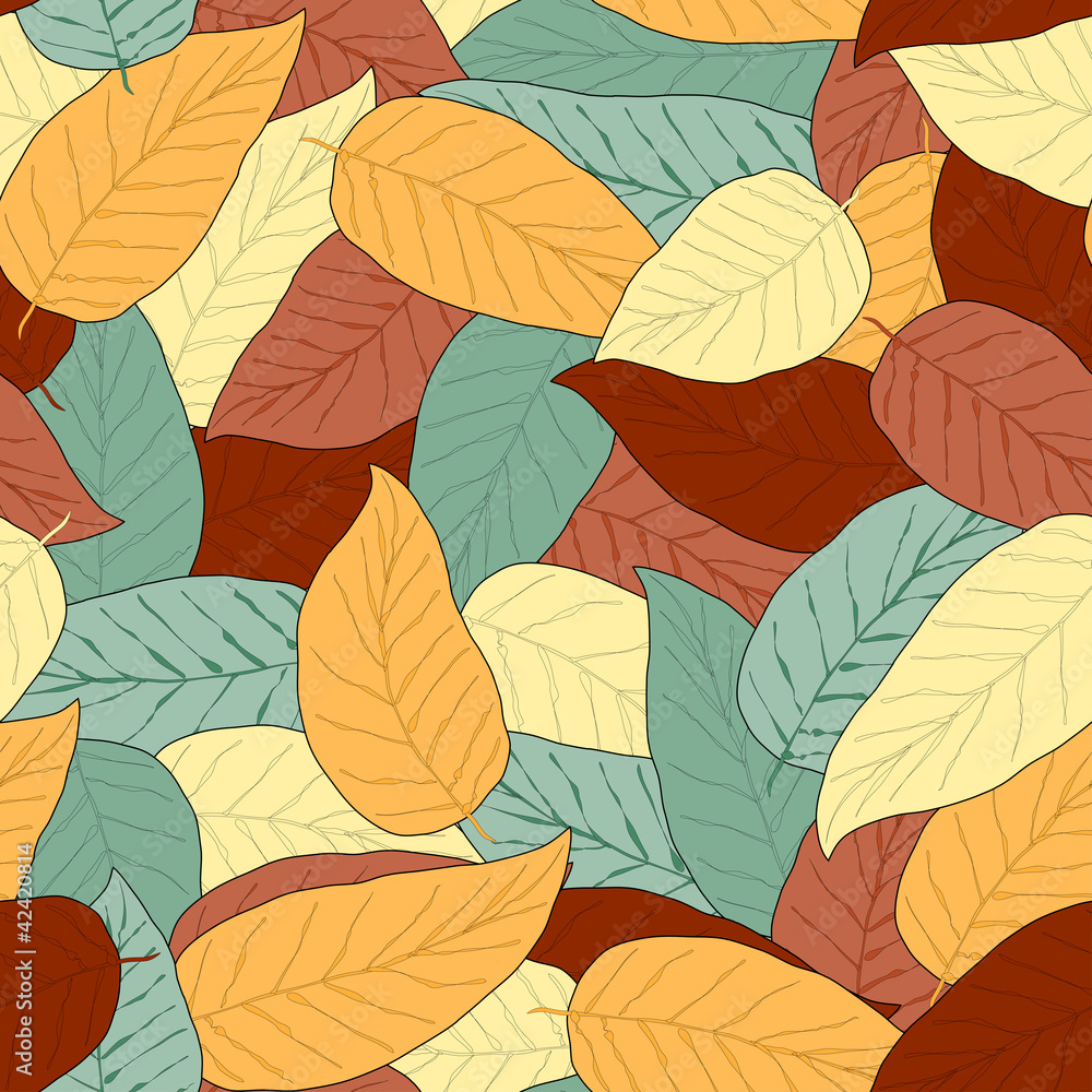 Abstract seamless background with leaves