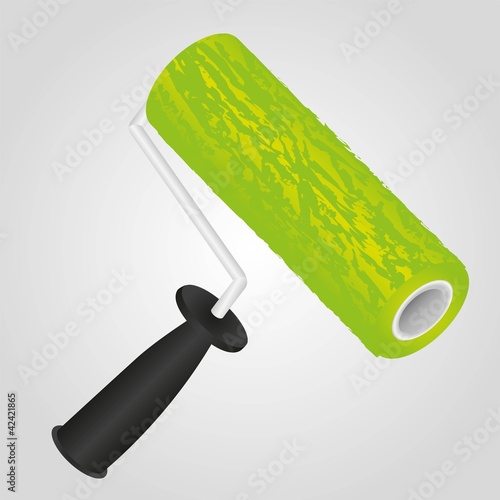 green paint roller