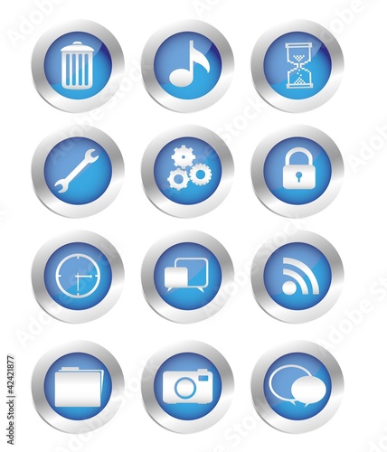 buttons with icons silhouettes