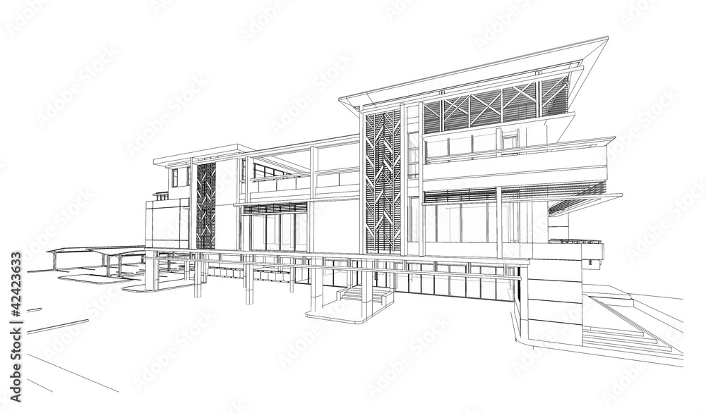 3D render of modern building