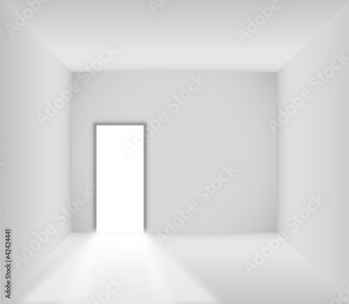 Blank room with opened door