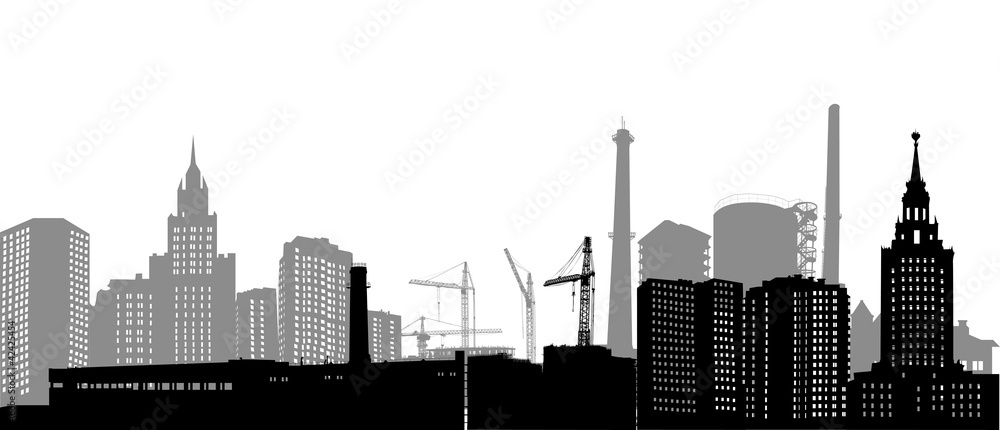 Naklejka premium isolated industrial city landscape illustration