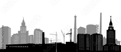 isolated industrial city landscape illustration