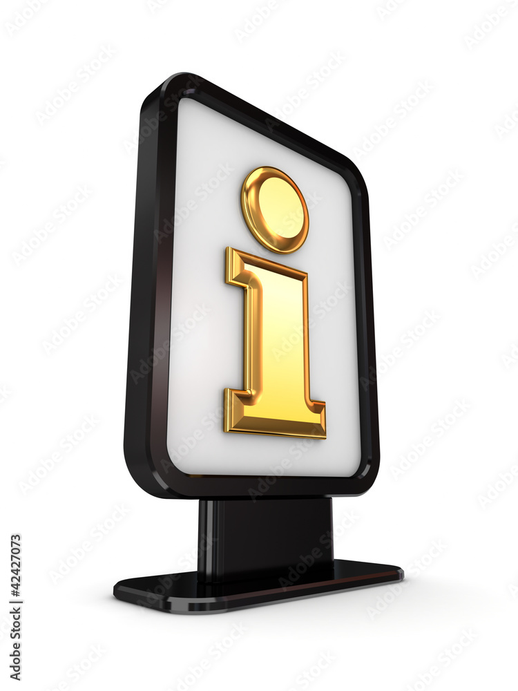 Black lightbox with golden Info symbol. Black lightbox with golden Info symbol.