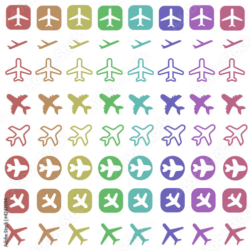 Airplane icons - travel icon collection