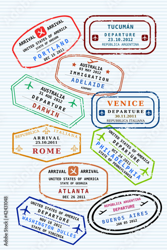 Passport stamps - various destinations