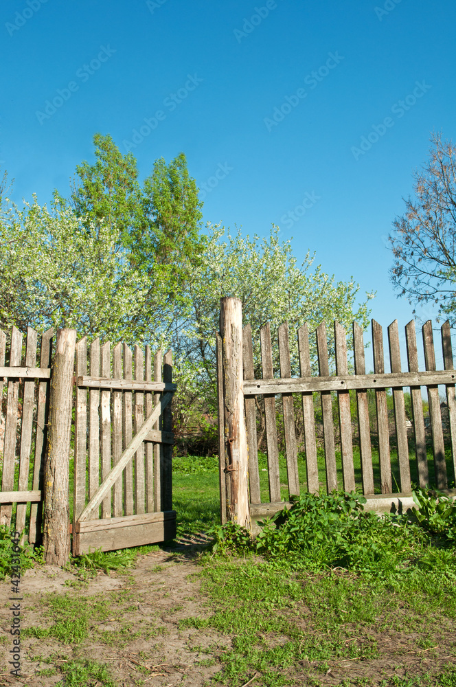 old fence in the village old fence in the village
