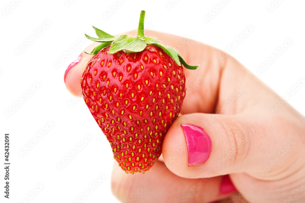Obraz premium woman holding strawberry
