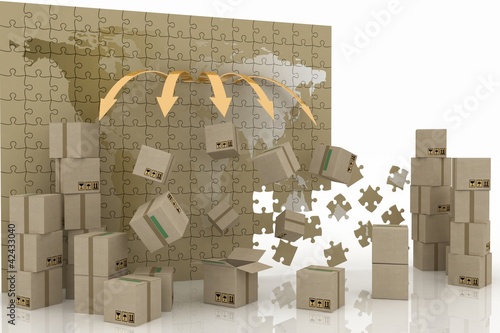 conception of world trade. 3d concept of logistic.