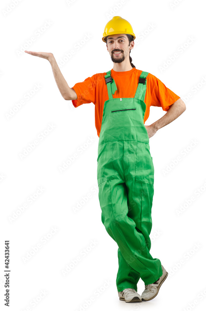 Construction worker isolated on the white Construction worker isolated on the white