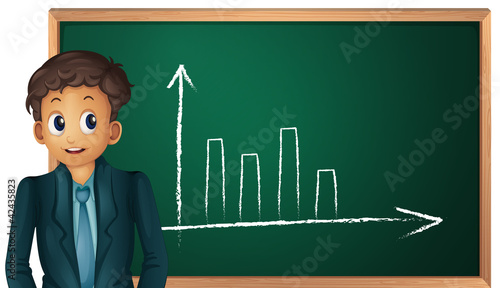 man showing graph