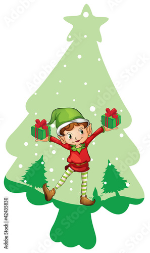 boy with gift boxes