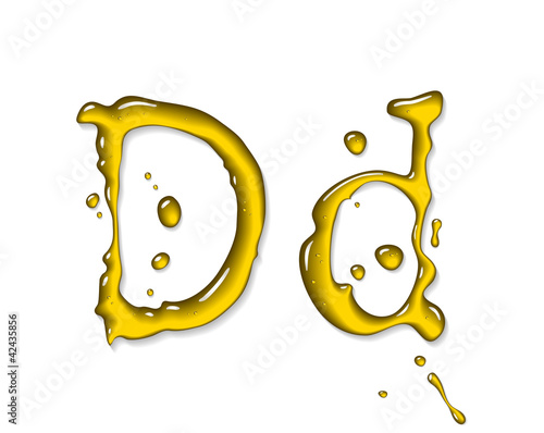Vector fluid oil letter