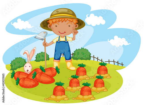 boy working in farms