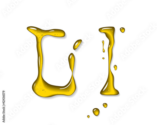 Vector fluid oil letter