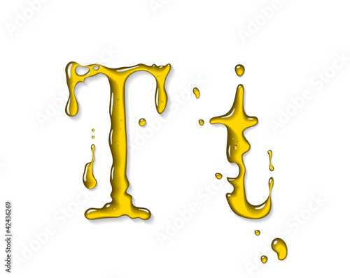 Vector fluid oil letter