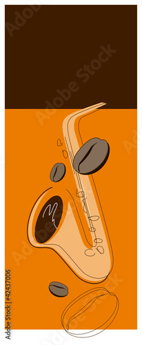 coffee beans and sax