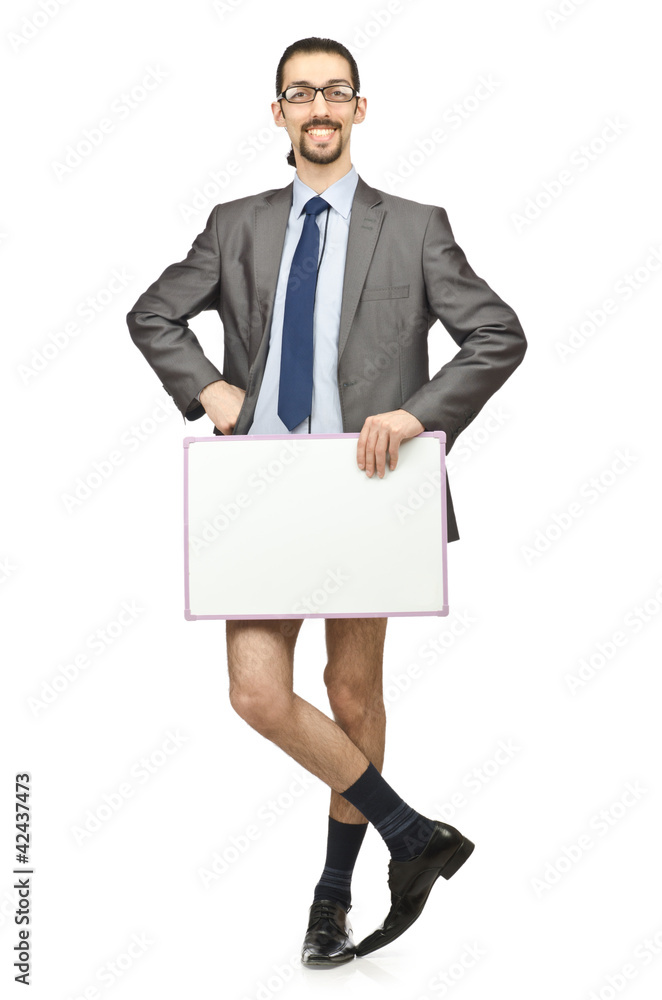Half naked businessman on white Half naked businessman on white