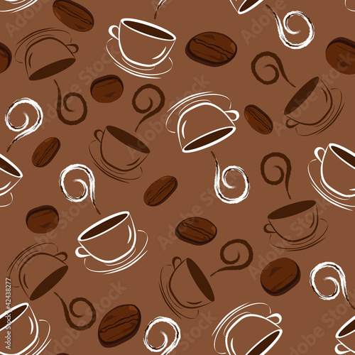 vector illustration of a seamless coffee pattern