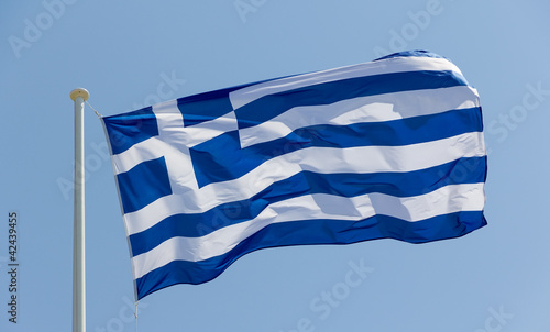 Greek flag waving