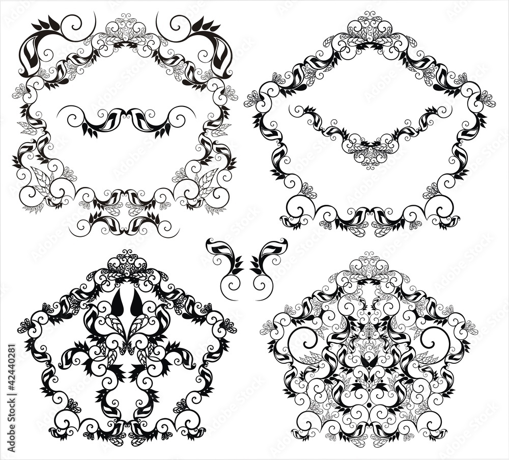 Obraz premium vector graphic ornamental frames and decorative elements