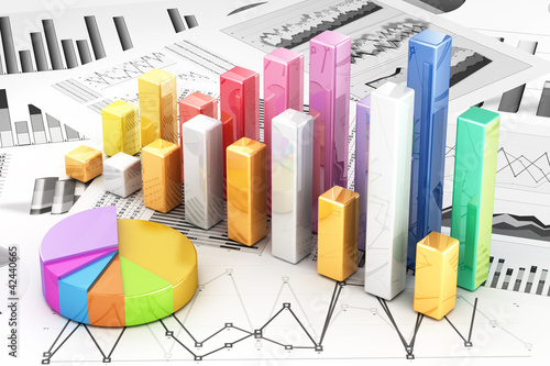 Graph diagram pie chart 3d photo