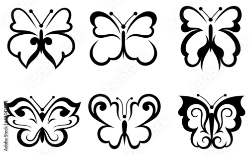 vector set: forms butterflies