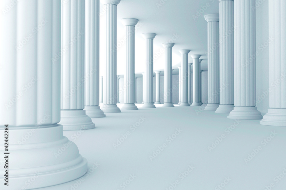Pillars in corridor Pillars in corridor