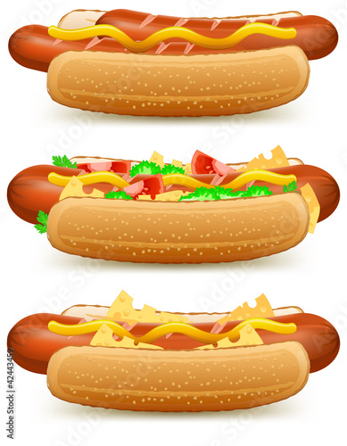 Hotdog with cheese and tomato