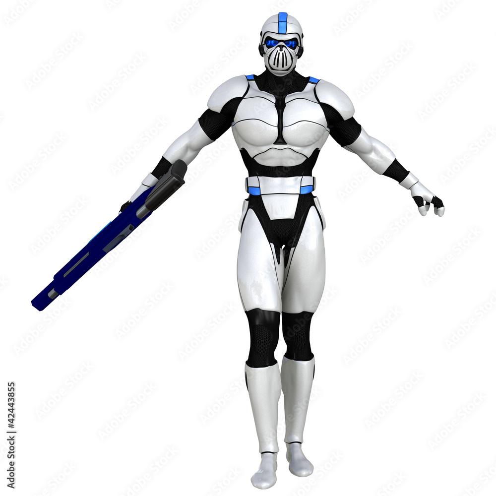troper with a laser gun standing up troper with a laser gun standing up