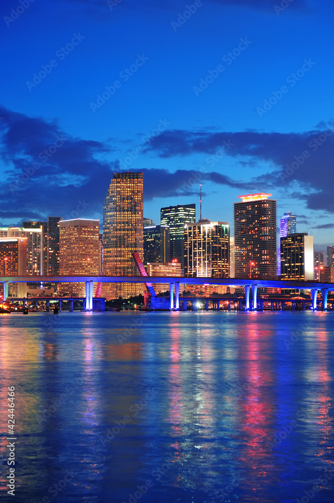 Naklejka premium Scena nocy w Miami