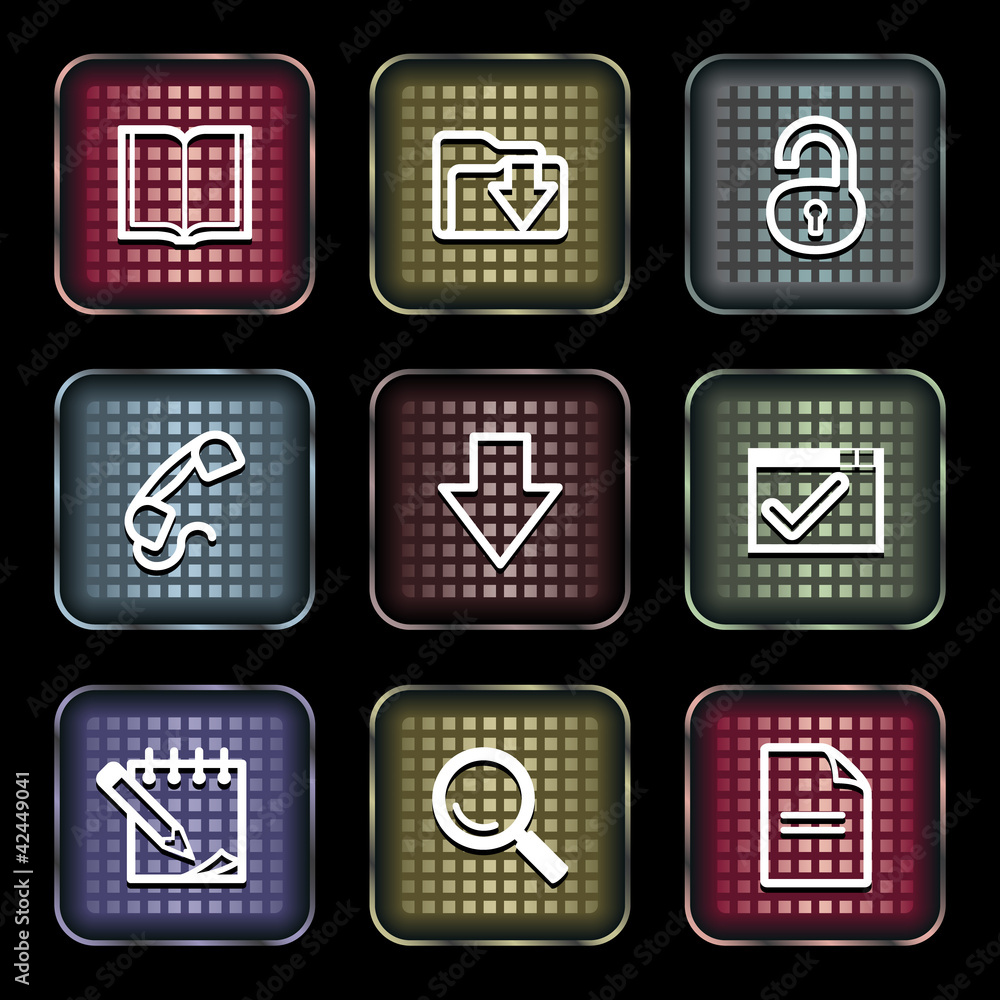 White icons on color buttons 6 White icons on color buttons 6