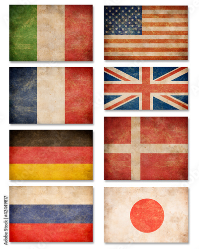 Collection of grunge flags:...