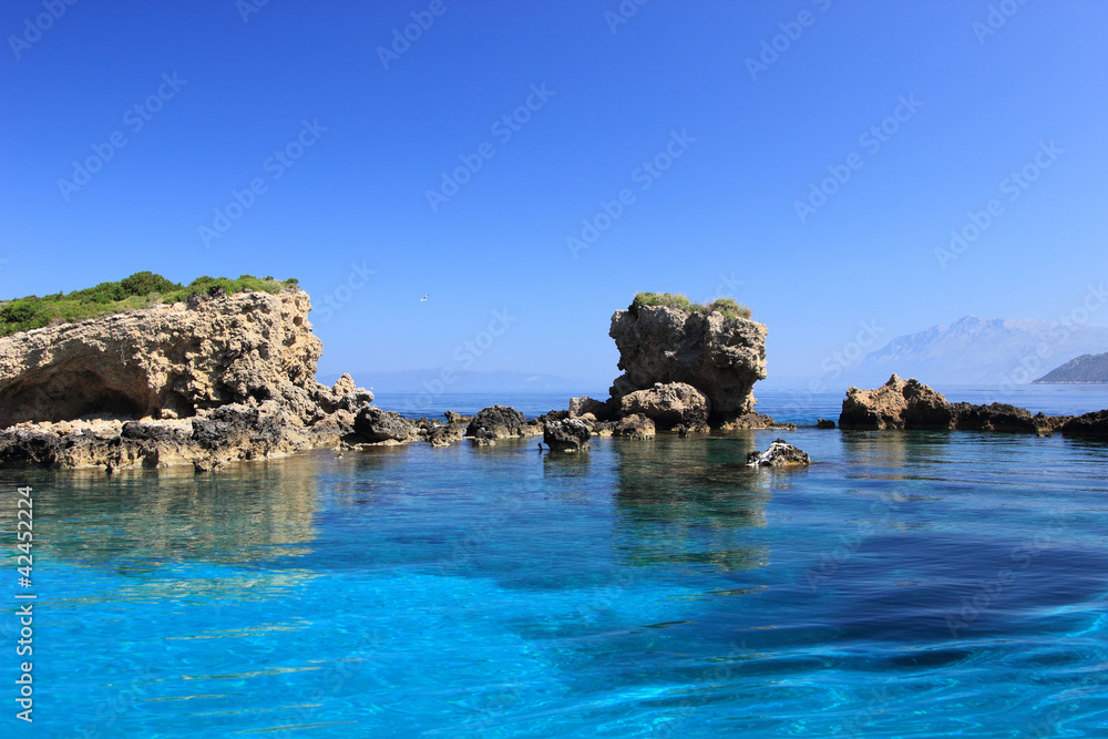 Small island around Lefkas in Greece