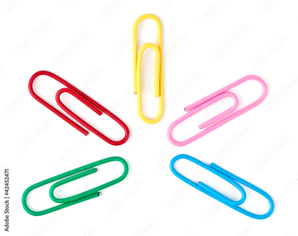 Colored paper clips Colored paper clips