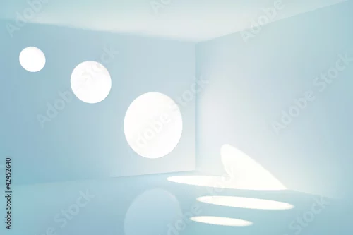 Obraz jasnobłękitne nowoczesne wnętrze