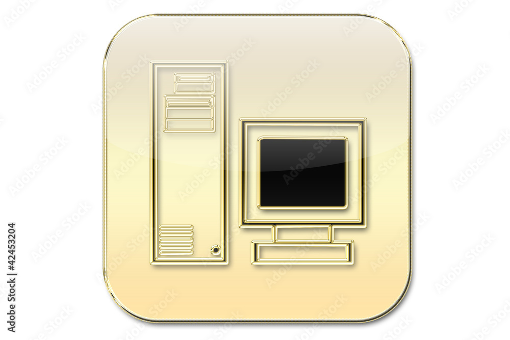 Botón oro ordenador Botón oro ordenador