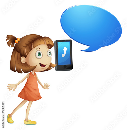 a girl with cell phone