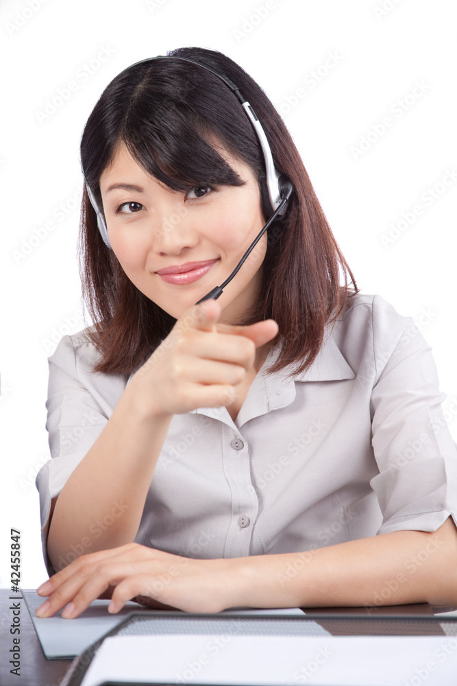 Businesswoman Wearing a Headset Businesswoman Wearing a Headset