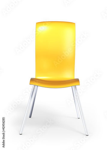 Yellow anatomical chair isolated on white 3d model