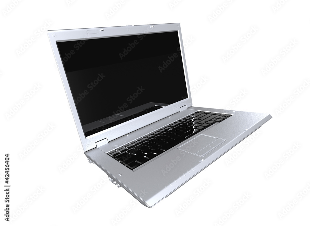 Grey matt laptop isolated 3d model Grey matt laptop isolated 3d model
