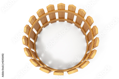 Wooden fence isolated on white 3d model