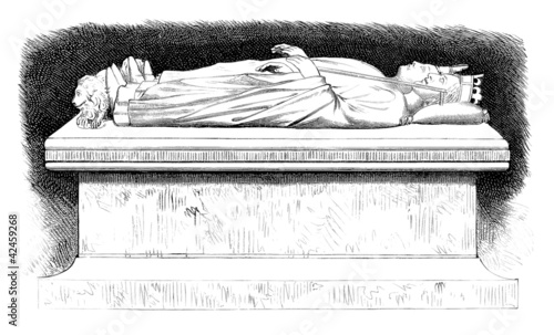 Billede på lærred Medieval Gisant - Grabfigur - Recumbent Effigy