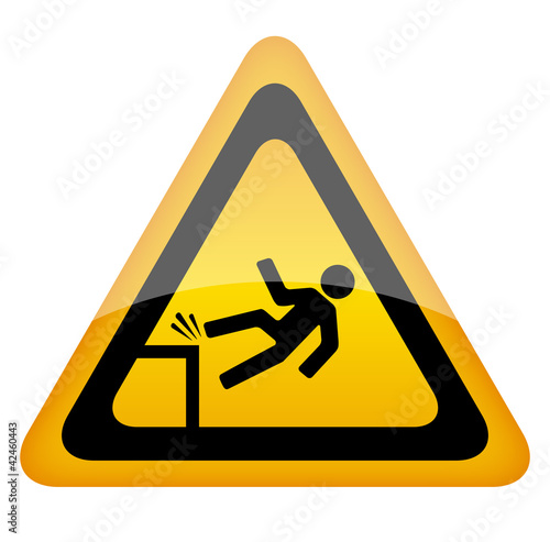 Vector fall danger sign